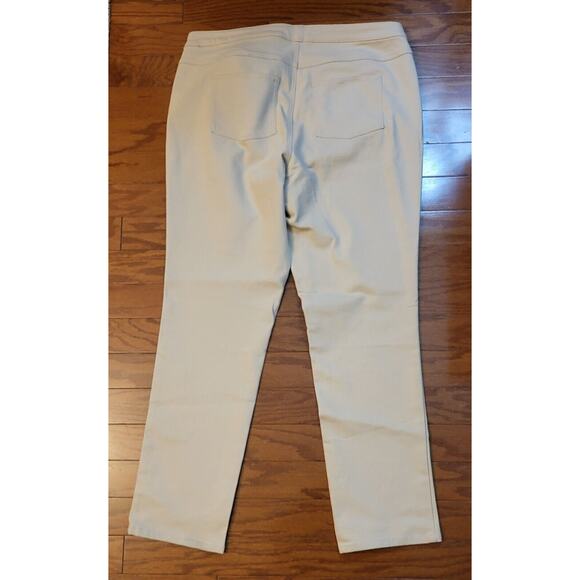 Woman Within Plus Size 18W Tall Khaki Beige Straight Leg Jeans Pants - Picture 2 of 14